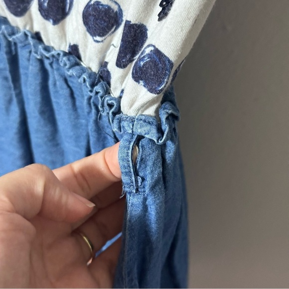 Children’s Place Girls Denim Polka Dot blue/White Dress Size L(10/12)‎ - Picture 4 of 9